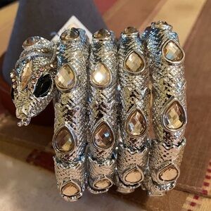 NWT Eyecandy silver tone wrap snake bracelet